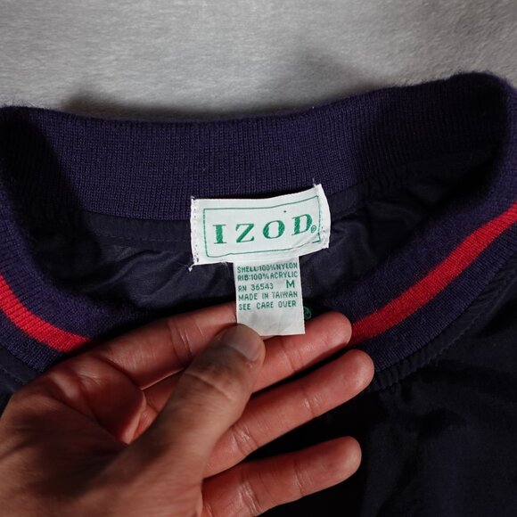 Vintage IZOD Pullover Windbreaker Jacket Mens M Nylon Lightweight Blue 90s - Picture 4 of 8